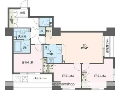 BASE上新庄(1K/2階)の間取り写真