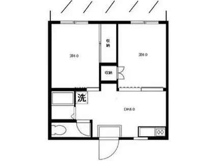 グリーンハイツ籠原(2DK/1階)の間取り写真