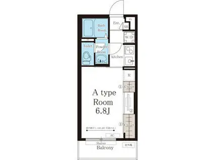 リブリ・ゼフィランサス(1K/1階)の間取り写真