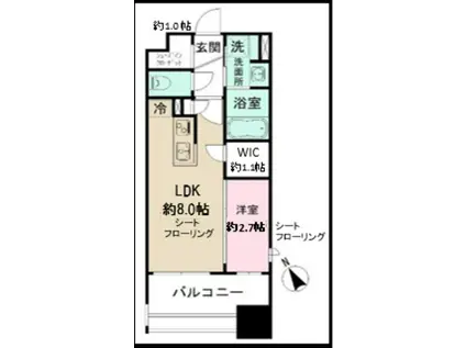 パークアクシス福岡県庁前(1LDK/10階)の間取り写真