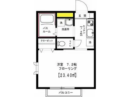 ラヴィーテ(1K/1階)の間取り写真