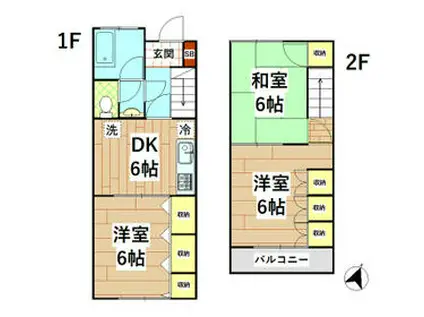 フローレンス(3DK/1階)の間取り写真