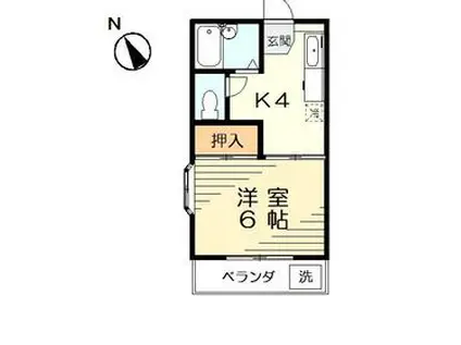 カームハイツⅠ(1K/2階)の間取り写真