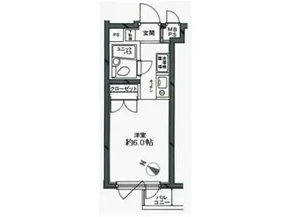 日神パレステージ代田橋(ワンルーム/3階)の間取り写真