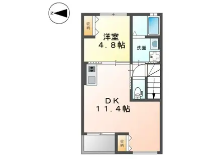 ACORDE御所北(1LDK/2階)の間取り写真