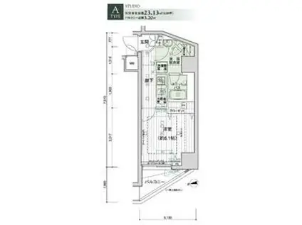 メインステージ高輪(1K/11階)の間取り写真