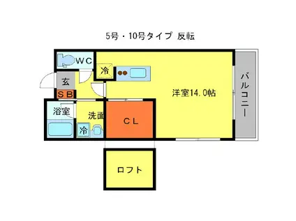 CASA DE VIOLA(ワンルーム/3階)の間取り写真