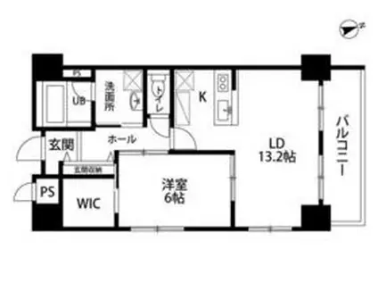 TRIBUTE元浜(1LDK/9階)の間取り写真