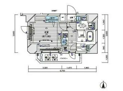 メインステージ白金II(1K/4階)の間取り写真