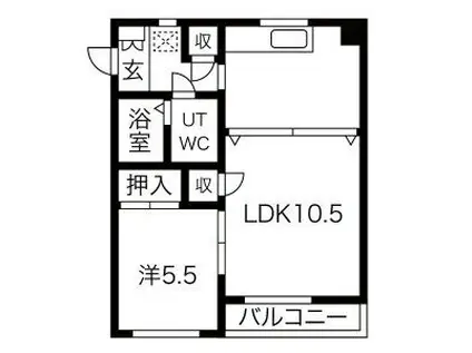 第2メゾン高安(1LDK/2階)の間取り写真