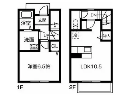 Maisonette land 千代崎駅 B(1LDK)の間取り写真