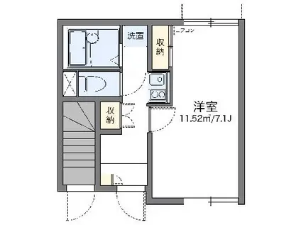 レオネクストシャイン(1K/1階)の間取り写真