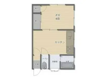 ハイツサカエ(1DK/1階)の間取り写真
