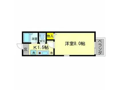 ハイツサン幸2(1K/2階)の間取り写真