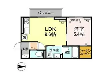 D-ROOM真岡(1LDK/2階)の間取り写真