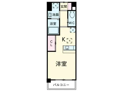 ルネス・グランドソレイユ(ワンルーム/4階)の間取り写真