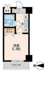 プライム・アーバン品川西(1K/5階)の間取り写真