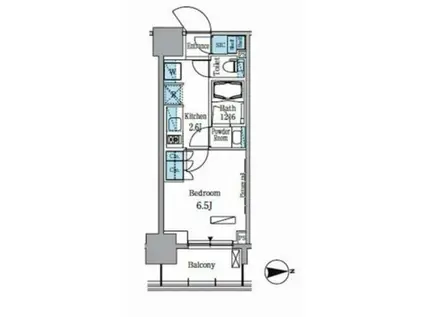 パークアクシス木場(1K/8階)の間取り写真