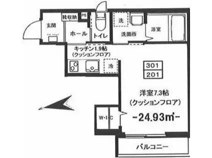 アネーロ経堂(1K/2階)の間取り写真