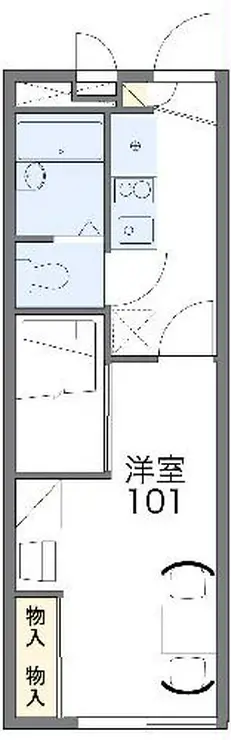 レオパレスエクセル元山 III 1階階 間取り
