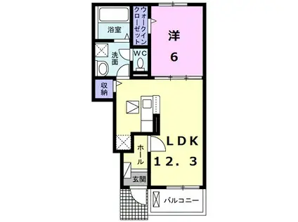 伊豆箱根鉄道駿豆線 田京駅 徒歩5分 2階建 築3年(1LDK/1階)の間取り写真