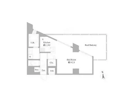 B CITY APARTMENT ITABASHI NORT(1K/6階)の間取り写真