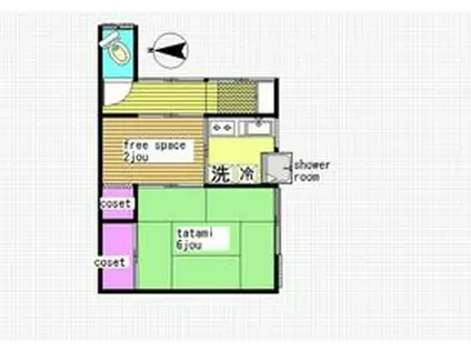 長谷川荘(2K/1階)の間取り写真