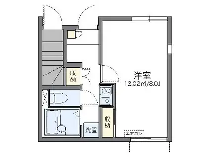 レオネクスト鈴(1K/1階)の間取り写真