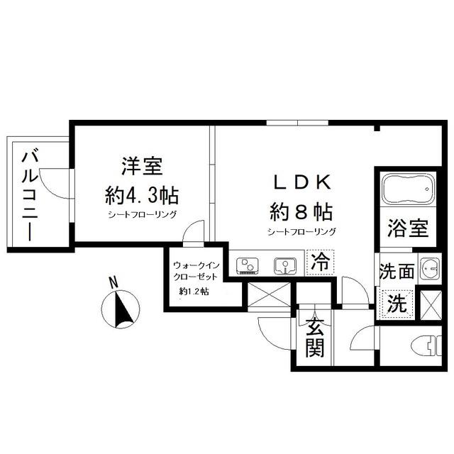 MOCXION四谷三丁目モクシオン四谷(1LDK/3階)の間取り写真