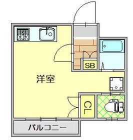 ニューパリア立川マンションイシカワビル(ワンルーム/9階)の間取り写真