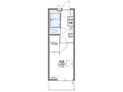 レオパレス栄(1K/3階)の間取り写真