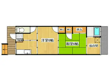 大根田アパート(2K/2階)の間取り写真