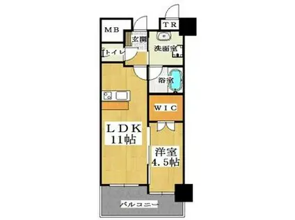 ヴェルドゥール南茨木(1LDK/3階)の間取り写真