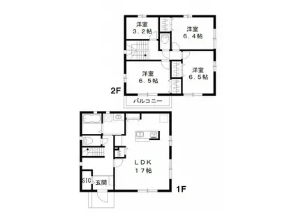 武蔵野線 南流山駅 徒歩18分 2階建 築3年(4LDK)の間取り写真