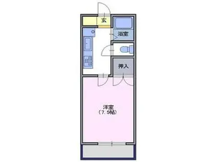 メゾンドール大網(1K/2階)の間取り写真