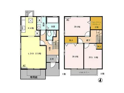 Belle ville 長良（ベルヴィルナガラ）　Ｅ(3LDK)の間取り写真