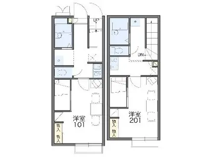 レオパレスエスパシオ(1K/2階)の間取り写真
