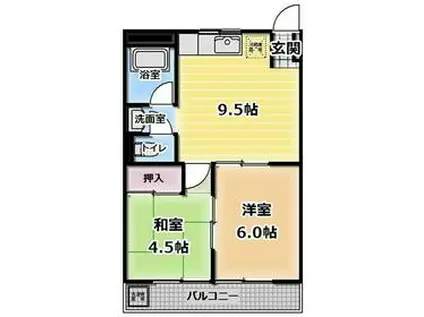 大倉山マンション(2DK/3階)の間取り写真