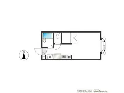 FLAT OUTⅢ(ワンルーム/2階)の間取り写真