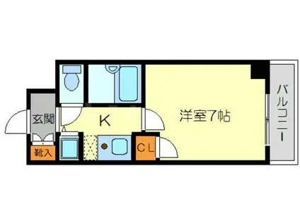 リーガル新大阪Ⅲ(1K/7階)の間取り写真