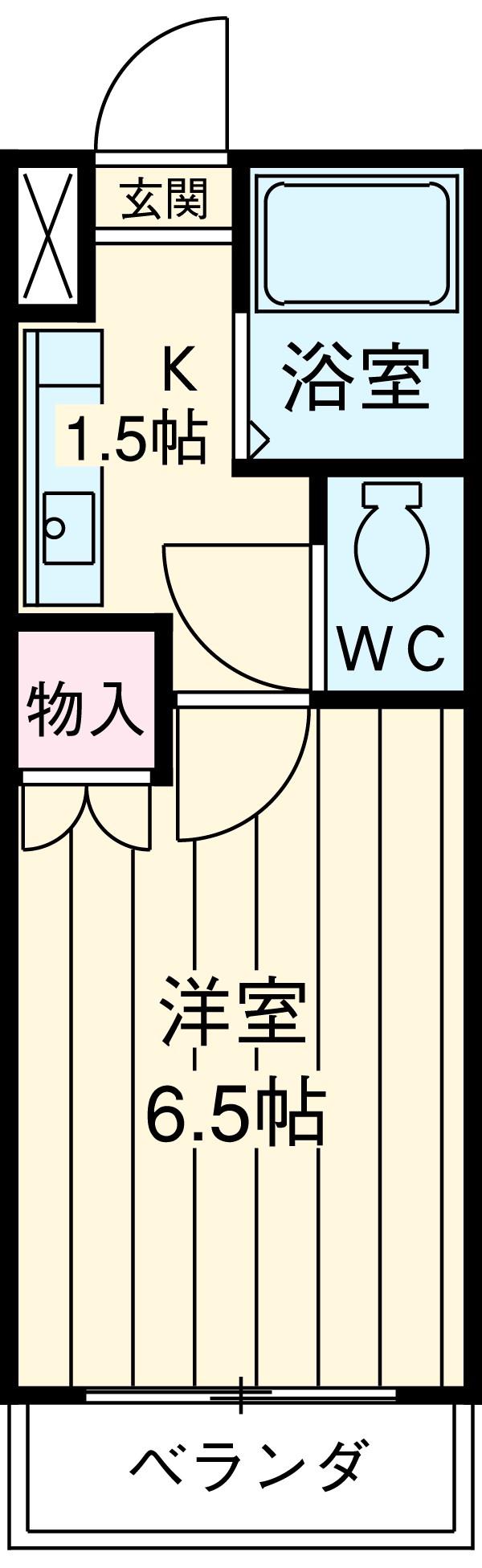 グランディ簗瀬(1K/1階)の間取り写真
