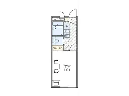 レオパレス翼(1K/2階)の間取り写真