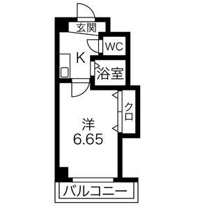 ベルメゾン千里山(1K/2階)の間取り写真
