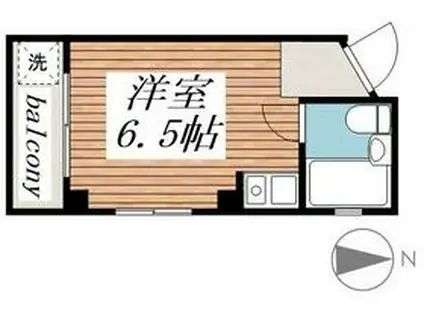 ヴィラ北野(ワンルーム/1階)の間取り写真