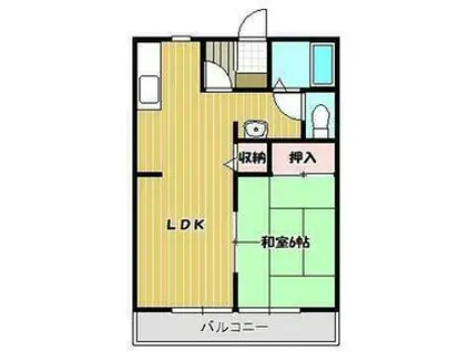 サンガーデン福本(1LDK/2階)の間取り写真