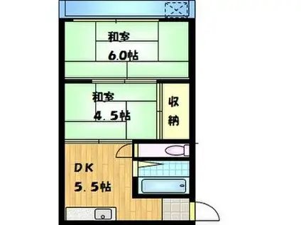 田中マンション(2DK/2階)の間取り写真