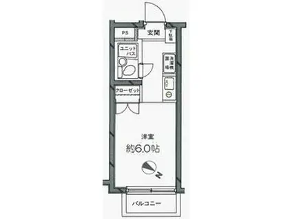 日神パレステージ代田橋(ワンルーム/4階)の間取り写真