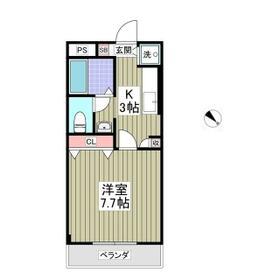 KURADO片柳(1K/3階)の間取り写真
