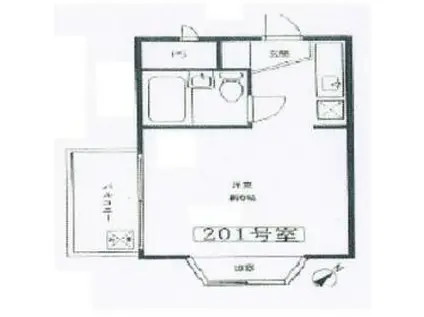 ユースフル駒沢大学(ワンルーム/2階)の間取り写真