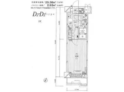 ルーブル学芸大学七番館(1K/4階)の間取り写真